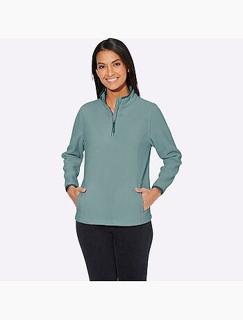 Pull polaire col montant zippé avec manches longues - taille standard - witt