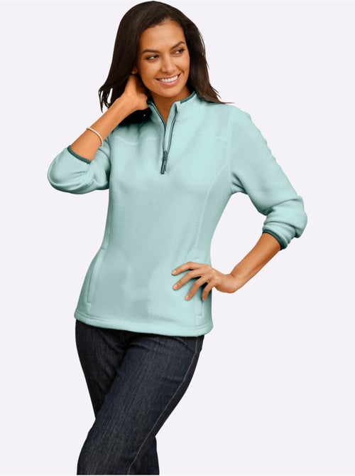 Pull polaire col montant zippé avec manches longues - taille standard - witt - Kiabi Pull polaire col montant zippé avec manches longues - taille standard - witt - Kiabi