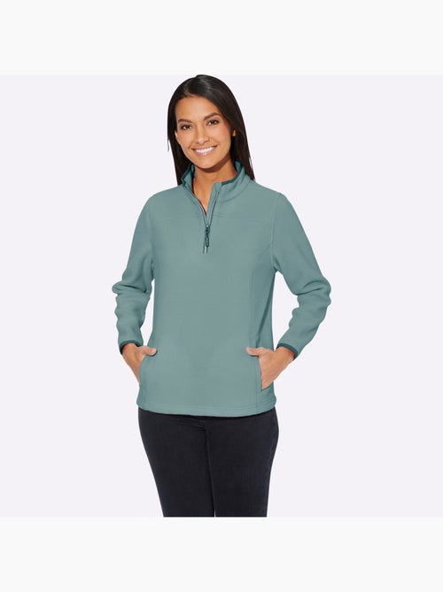 Pull polaire col montant zippé avec manches longues - taille standard - witt - Kiabi Pull polaire col montant zippé avec manches longues - taille standard - witt - Kiabi