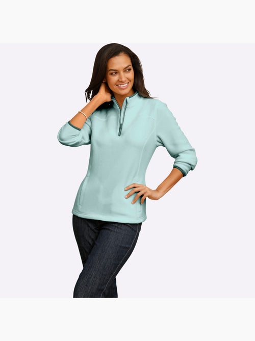 Pull polaire col montant zippé avec manches longues - taille standard - witt - Kiabi Pull polaire col montant zippé avec manches longues - taille standard - witt - Kiabi