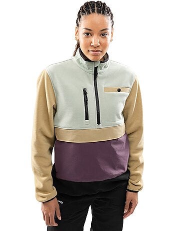 Pull polaire demi-zip femme femme vinicunca-w olive
