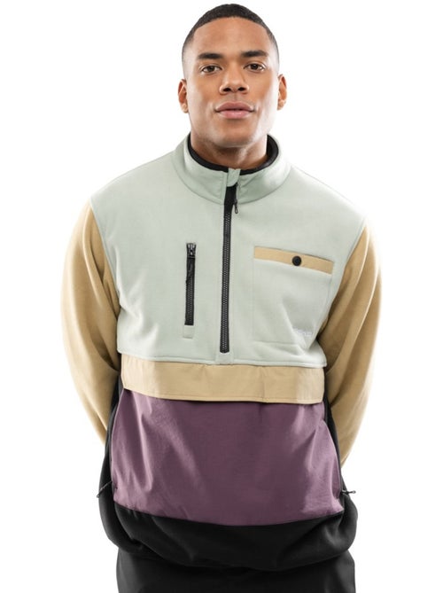 Pull polaire demi-zip homme homme vinicunca olive - Kiabi
