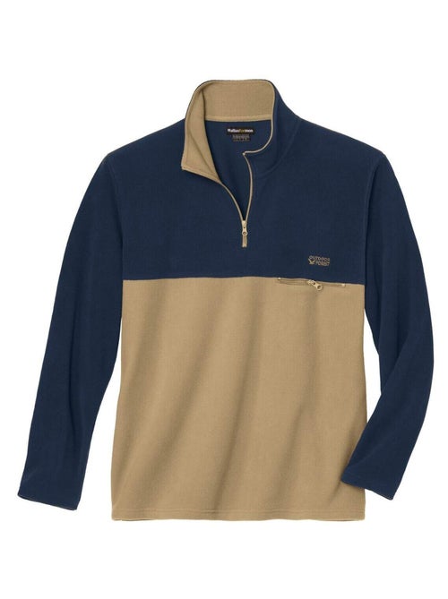 Pull Polaire Zippé Bicolore   - ATLAS FOR MEN - Kiabi