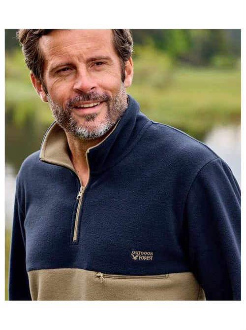 Pull Polaire Zippé Bicolore   - ATLAS FOR MEN - Kiabi