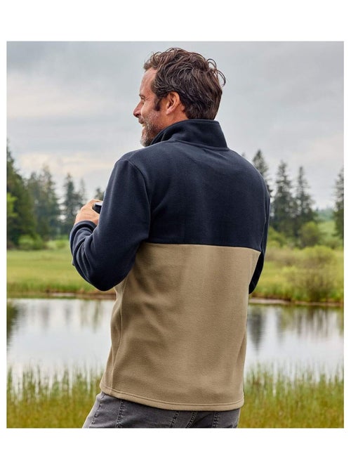 Pull Polaire Zippé Bicolore   - ATLAS FOR MEN - Kiabi