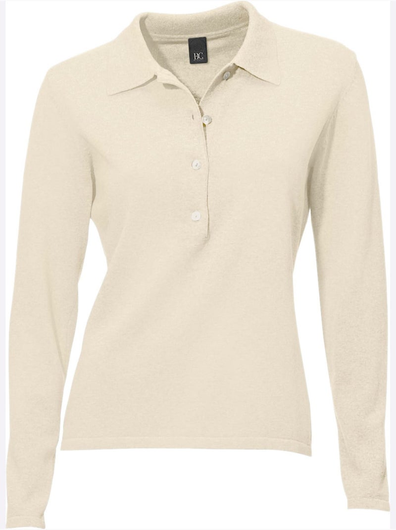 Pull Polo - Taille Standard - Helline Blanc cassé - Kiabi