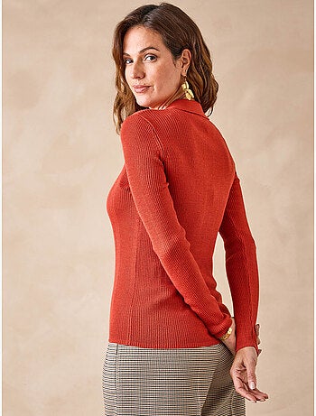 Pull polo 50% laine mérinos - DAXON