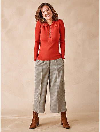 Pull polo 50% laine mérinos - DAXON