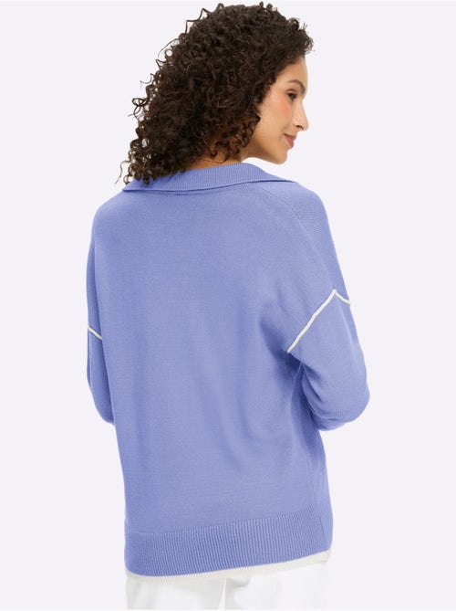 Pull polo 50% viscose - taille standard - helline - Kiabi Pull polo 50% viscose - taille standard - helline - Kiabi