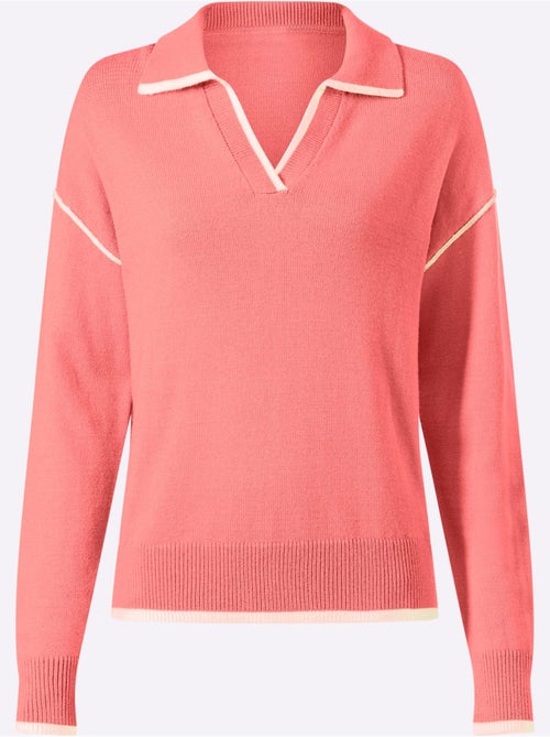 Pull polo 50% viscose - taille standard - helline - Kiabi Pull polo 50% viscose - taille standard - helline - Kiabi