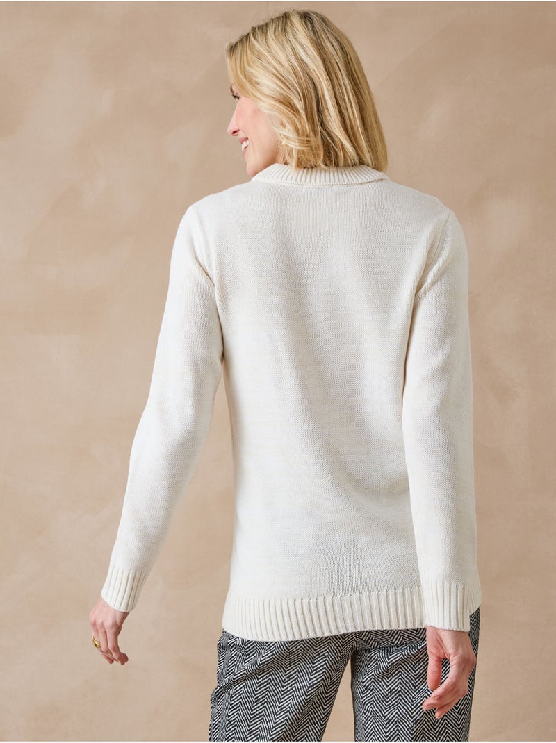 Pull polo avec torsades - DAXON Ecru - Kiabi