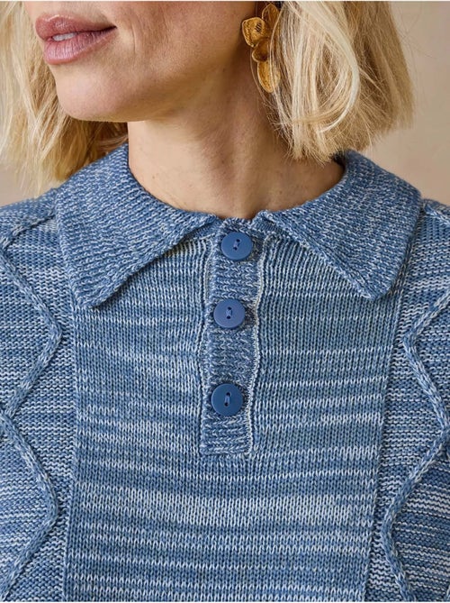 Pull polo avec torsades - DAXON - Kiabi