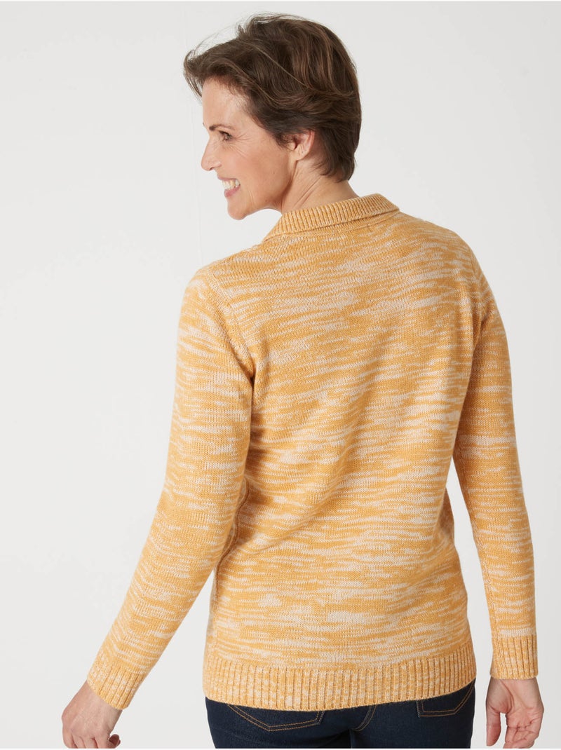 Pull polo avec torsades - DAXON Ocre - Kiabi