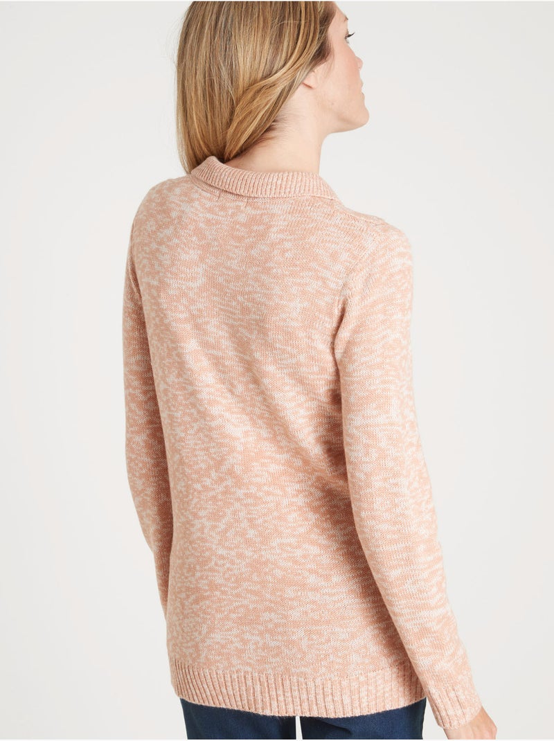 Pull polo avec torsades - DAXON Saumon - Kiabi
