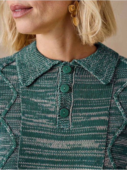 Pull polo avec torsades - DAXON - Kiabi Pull polo avec torsades - DAXON - Kiabi