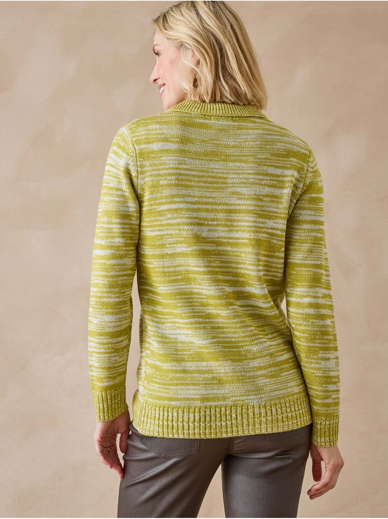 Pull polo avec torsades - DAXON Vert - Kiabi