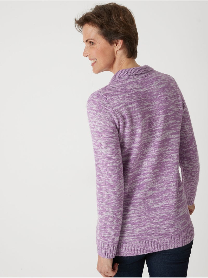 Pull polo avec torsades - DAXON Violet - Kiabi