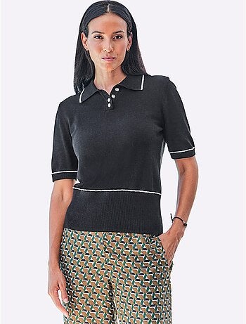 Pull Polo Boutons Décoratifs Brillants - Taille Standard - Helline