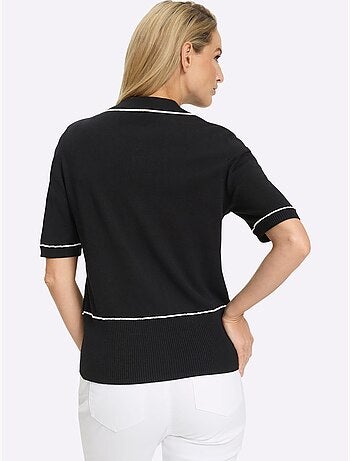 Pull Polo Boutons Décoratifs Brillants - Taille Standard - Helline