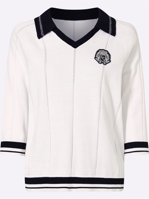 Pull Polo Col Polo Avec Encolure En V - Taille Standard - Helline - Kiabi Pull Polo Col Polo Avec Encolure En V - Taille Standard - Helline - Kiabi