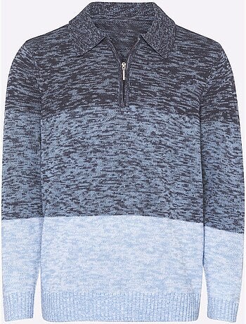 Pull polo col polo avec fermeture à glissière pratique - taille standard - moda vilona