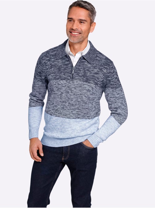 Pull polo col polo avec fermeture à glissière pratique - taille standard - moda vilona - Kiabi