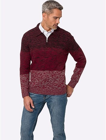 Pull polo col polo avec fermeture à glissière pratique - taille standard - moda vilona