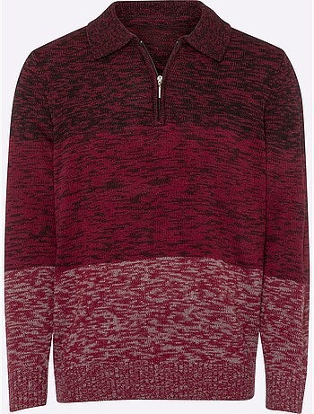 Pull polo col polo avec fermeture à glissière pratique - taille standard - moda vilona