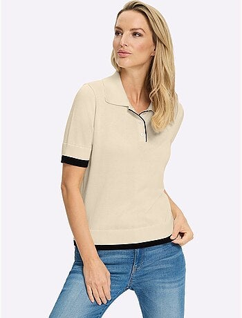 Pull Polo Col Polo Sportif - Taille Standard - Helline