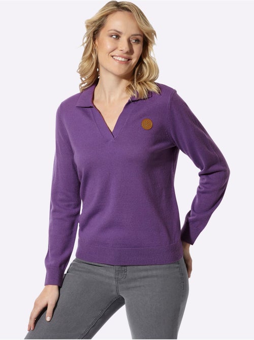 Pull polo col polo sportif - taille standard - moda vilona - Kiabi Pull polo col polo sportif - taille standard - moda vilona - Kiabi