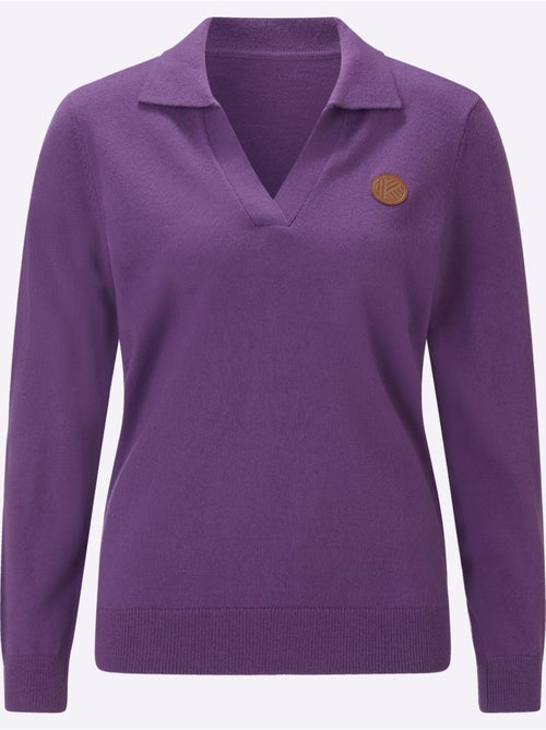Pull polo col polo sportif - taille standard - moda vilona - Kiabi Pull polo col polo sportif - taille standard - moda vilona - Kiabi