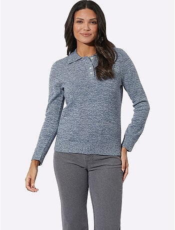 Pull Polo Col Polo Tendance - Taille Standard - Moda Vilona