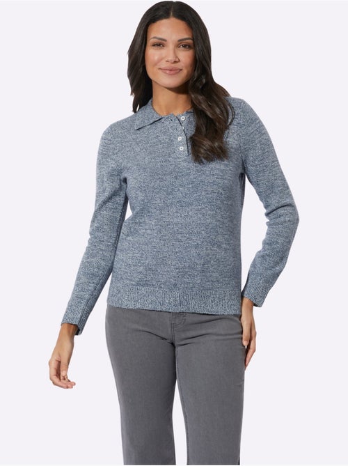 Pull Polo Col Polo Tendance - Taille Standard - Moda Vilona - Kiabi Pull Polo Col Polo Tendance - Taille Standard - Moda Vilona - Kiabi