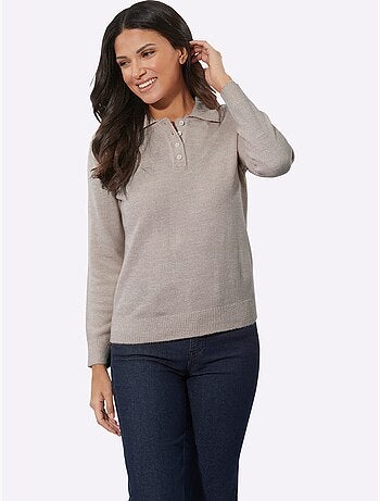 Pull Polo Col Polo Tendance - Taille Standard - Moda Vilona