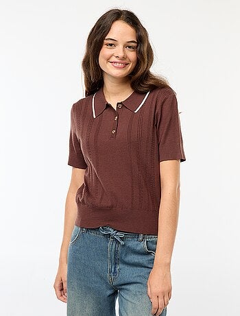Pull polo en maille