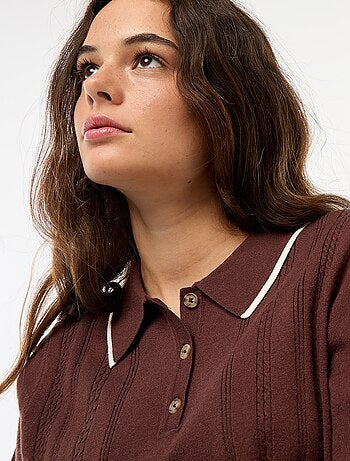 Pull polo en maille