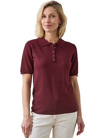 Pull polo femme avec laine mérinos - daxon