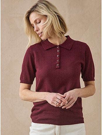 Pull polo femme avec laine mérinos - daxon