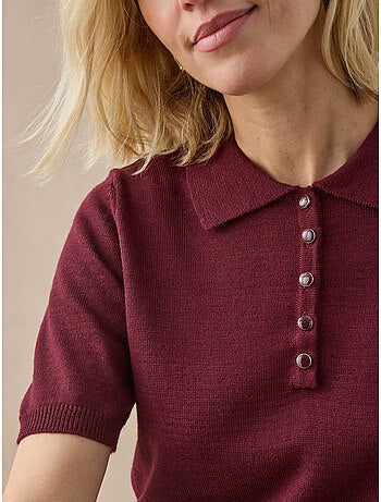 Pull polo femme avec laine mérinos - daxon