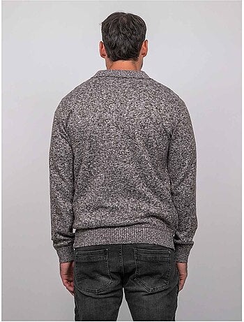 Pull polo maille douce chinée lubacat