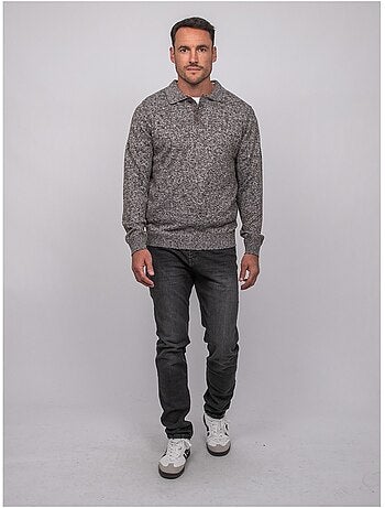 Pull polo maille douce chinée lubacat