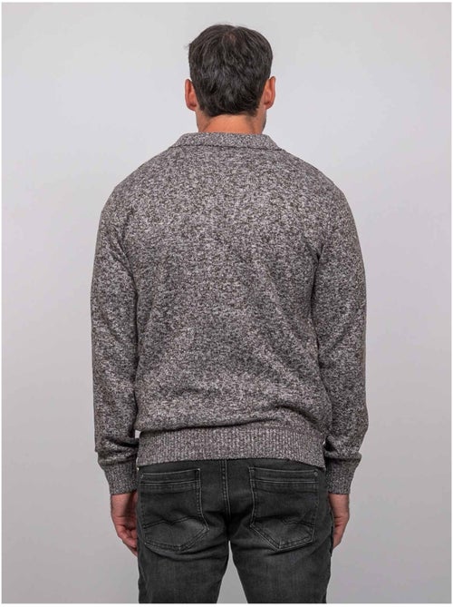 Pull polo maille douce chinée lubacat - Kiabi