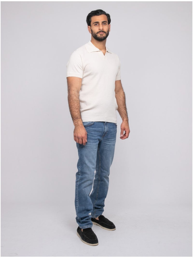 Pull polo manches courtes ACRITIX Beige - Kiabi