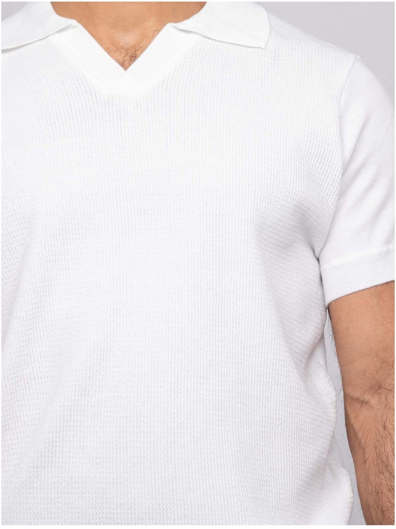 Pull polo manches courtes ACRITIX Blanc - Kiabi