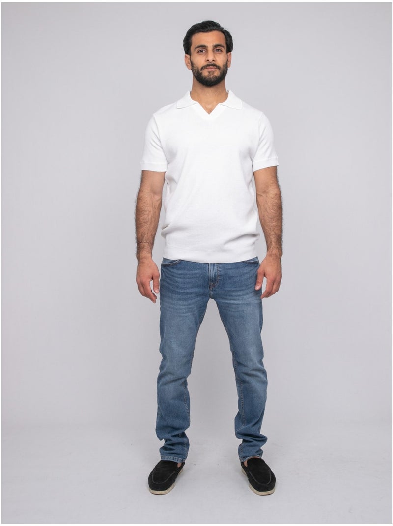 Pull polo manches courtes ACRITIX Blanc - Kiabi
