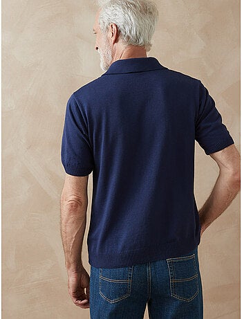 Pull polo manches courtes zippé