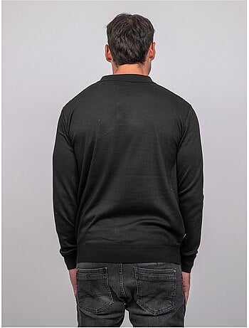 Pull polo manches longues col zippé linetox