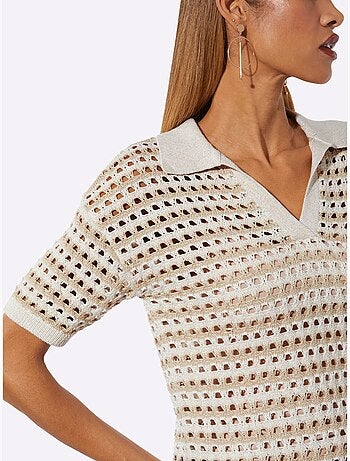 Pull Polo Mélange De Lyocell Et De Viscose De Qualité - Taille Standard - Helline