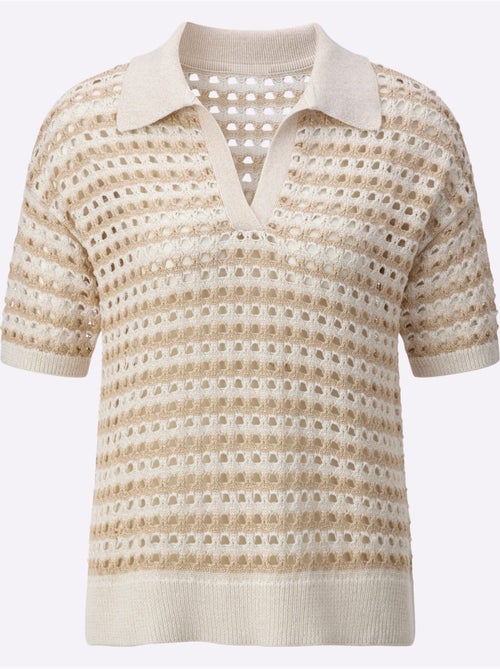 Pull Polo Mélange De Lyocell Et De Viscose De Qualité - Taille Standard - helline - Kiabi