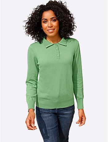 Pull polo pur coton - taille standard - moda vilona